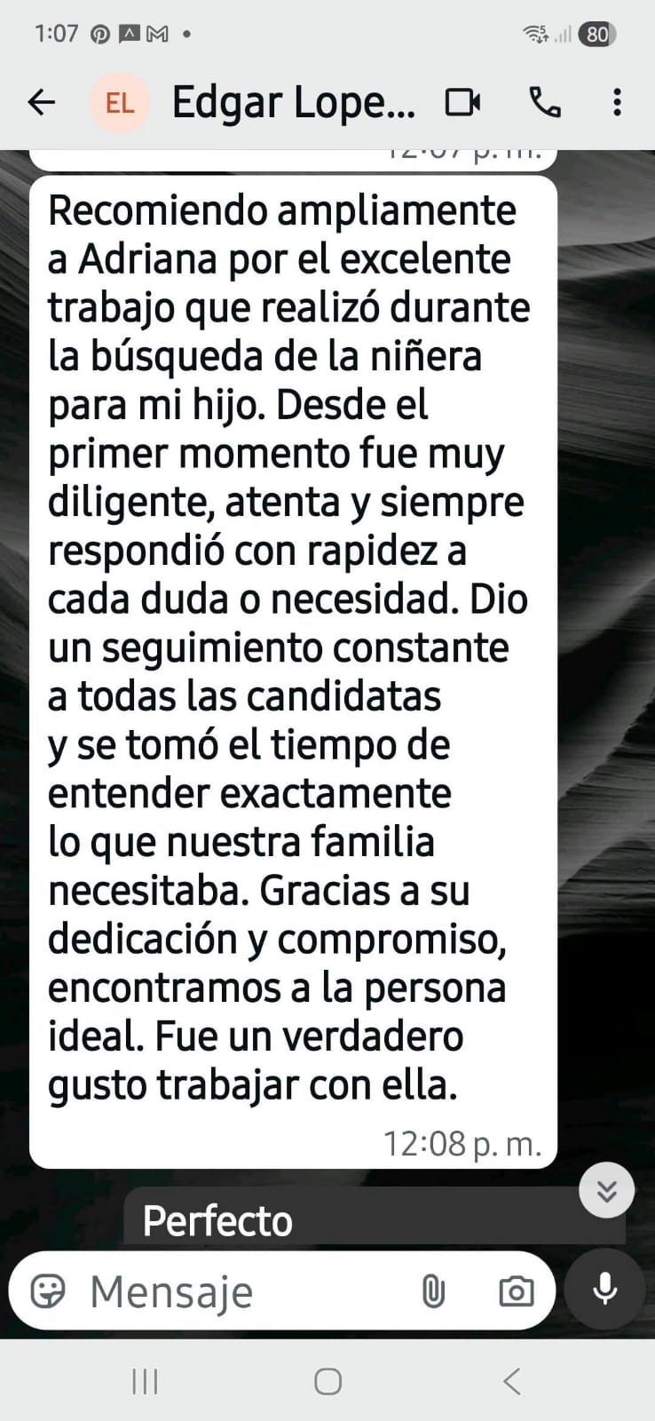 Mensaje de Edgar Lopez
